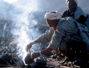 Nomads making mint tea - Copyright Alan Keohane