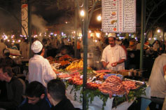 Foodstalls in Jemaa el Fna, Marrakech, Morocco