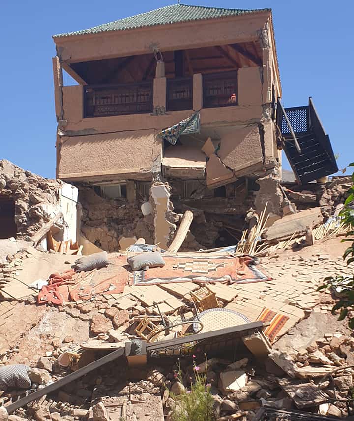 Kasbah du Toubkal belvedere damage