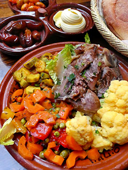 Delicious meals prepared in the Kasbah's kitchen