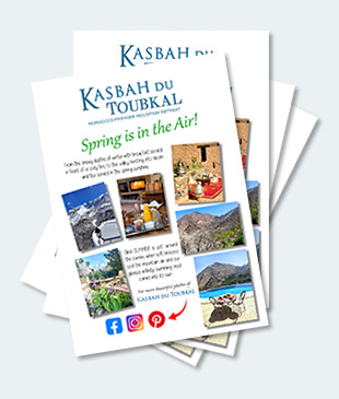 Covers of the May 2026 edition of the Kasbah du Toubkal newsletter