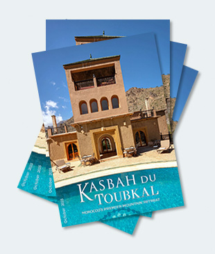 Covers of the October 2025 edition of the Kasbah du Toubkal newsletter