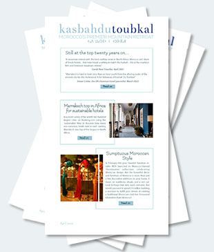 Covers of the thirty-first edition of the Kasbah du Toubkal newsletter