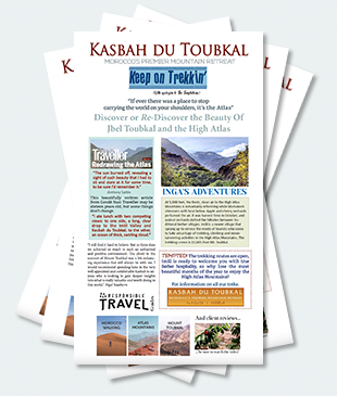 Covers of the thirty-seventh edition of the Kasbah du Toubkal newsletter