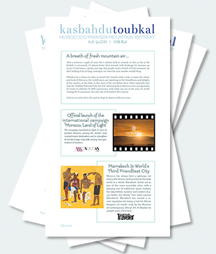 Covers of the thirty-second edition of the Kasbah du Toubkal newsletter