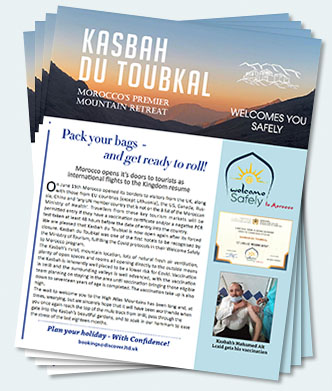 Covers of the twenty-eighth edition of the Kasbah du Toubkal newsletter