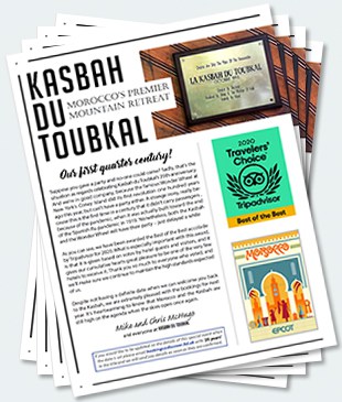 Covers of the twenty-fourth edition of the Kasbah du Toubkal newsletter