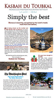 The cover of the thirty-fifth edition of the Kasbah du Toubkal newsletter
