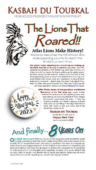 The cover of the thirty-fourth edition of the Kasbah du Toubkal newsletter
