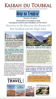 The cover of the thirty-seventh edition of the Kasbah du Toubkal newsletter