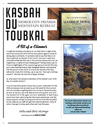 The cover of the twenty-fourth edition of the Kasbah du Toubkal newsletter