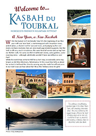 The cover of the January 2026 edition of the Kasbah du Toubkal newsletter