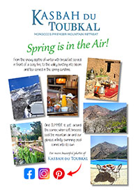 The cover of the May 2026 edition of the Kasbah du Toubkal newsletter