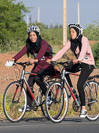Students taking part in the Marrakech Atlas Etape